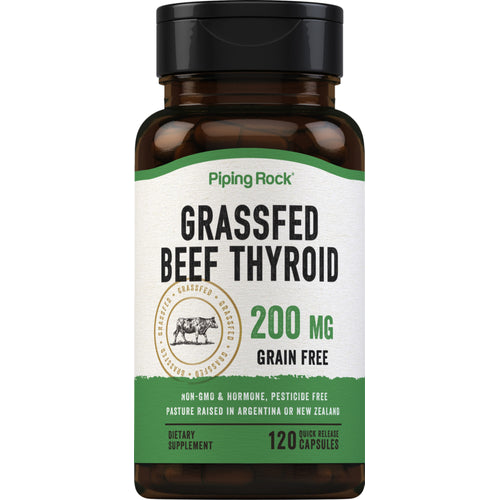 Græsfodret oksekød skjoldbruskkirtel 200 mg 120 Kapsler for hurtig frigivelse     