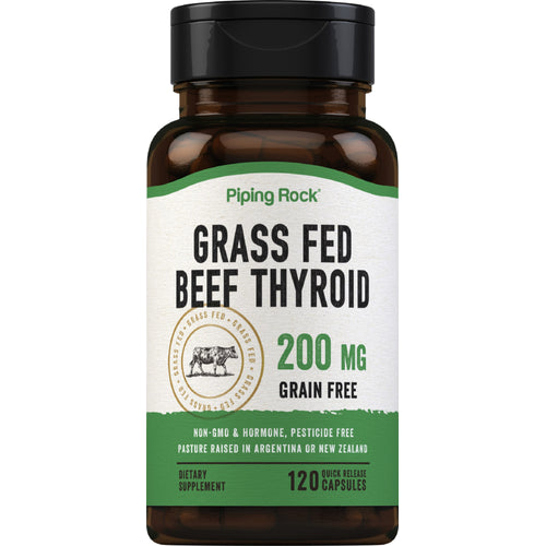 Extract tiroidian de bovine hrănite cu iarbă 200 mg 120 Capsule cu eliberare rapidă     