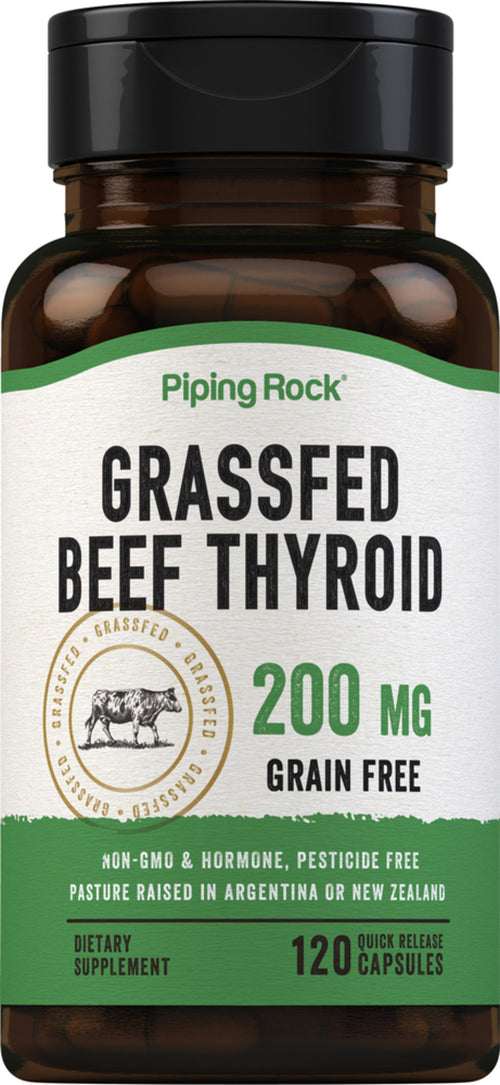 ไทรอยด์จากวัวที่เลี้ยงด้วยหญ้า 200 mg 120 แคปซูลแบบปล่อยตัวยาเร็ว     