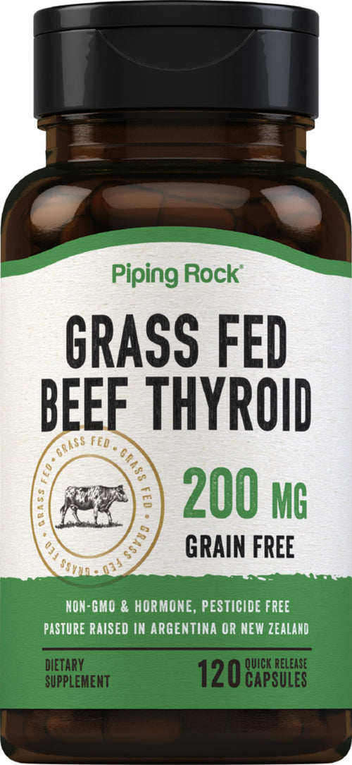 Tarczyca wołowa karmiona trawą 200 mg 120 Kapsułki o szybkim uwalnianiu     