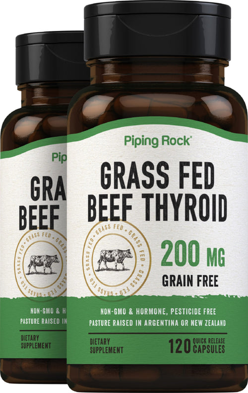 GrassFed Beef Thyroid, 200 mg, 120 Quick Release Capsules, 2  Bottles