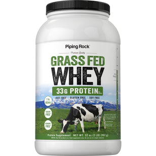 GrassFed Whey Protein (Unflavored & Unsweetened), 2 lb (907 g) Bottle