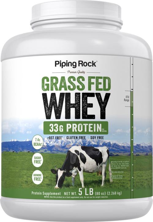 Protéines de lactosérum nourries à l'herbe 5 lbs 2.26 kg Bouteille