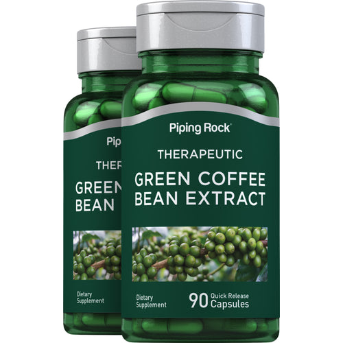 Graines de café vert Acide chlorogénique à 50 %,  400 mg 90 Gélules à libération rapide 2 Bouteilles