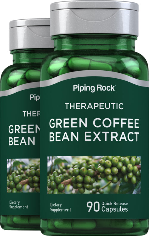 Graines de café vert Acide chlorogénique à 50 %,  400 mg 90 Gélules à libération rapide 2 Bouteilles