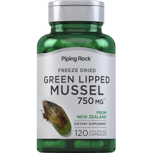 Grønlæbet musling - frysetørret fra New Zealand 750 mg 120 Kapsler for hurtig frigivelse     