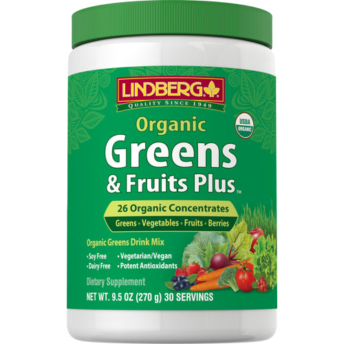 Vegetais e Frutas Orgânicos Plus 9.5 oz 270 g Frasco    