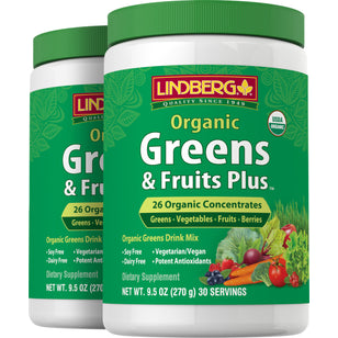 Greens & Fruits Plus Organic, 9.5 oz (270 g) Bottle, 2  Bottles