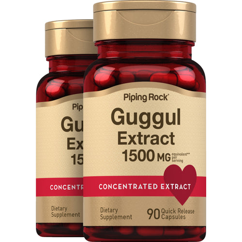 Guggul Extract, 1500 mg (per serving), 90 Quick Release Capsules, 2  Bottles