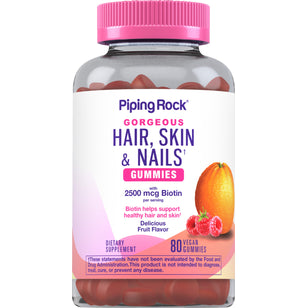 Hair, Skin & Nails (Delicious Fruit), 80 Vegan Gummies