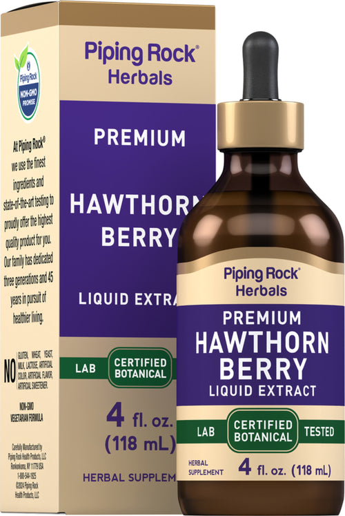 Hawthorn Berry Liquid Extract Alcohol Free, 4 fl oz (118 mL) Dropper Bottle