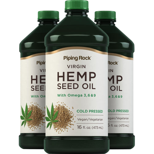 Hemp Seed Oil (Cold Pressed), 16 fl oz (473 mL) Bottles, 3  Bottles