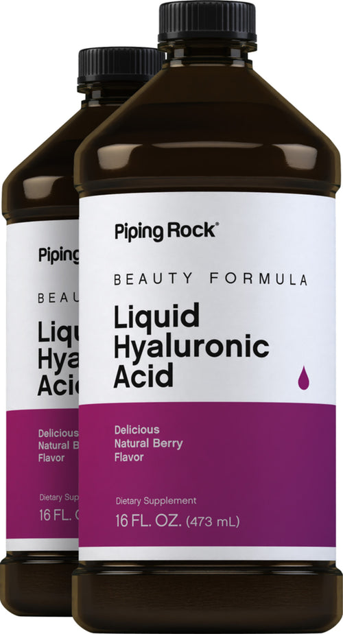 Acid hialuronic lichid (fructe de pădure delicioase)  16 fl oz 473 ml Sticlă 2 Sticle  