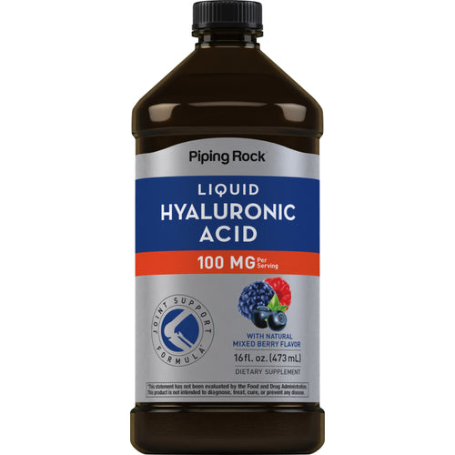 Acide hyaluronique liquide (mélange de baies naturelles) 100 mg (par portion) 16 onces liquides 473 ml Bouteille 