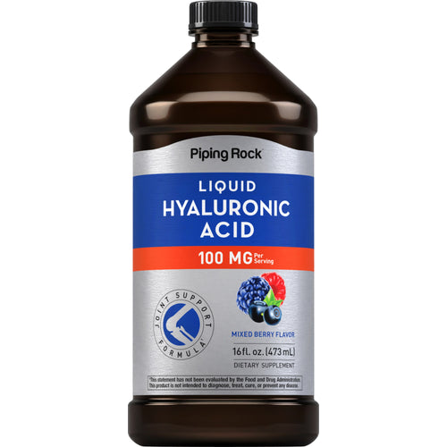 Hyaluronic Acid Liquid (Natural Mixed Berry), 100 mg (per serving), 16 fl oz (473 mL) Bottle