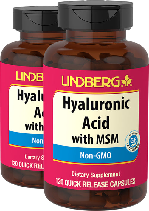 Acide hyaluronique avec MSM,  120 Gélules à libération rapide 2 Bouteilles