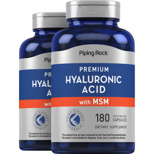 Hyaluronic Acid with MSM, 180 Quick Release Capsules, 2  Bottles