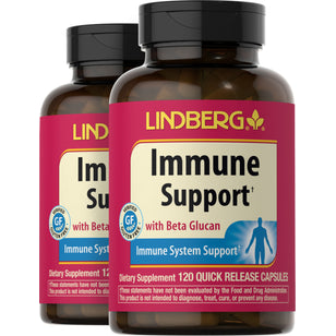 Immune Support with Beta Glucan, 120 Quick Release Capsules, 2  Bottles