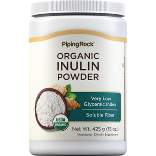 Inulin Prebiotic FOS Powder (Organic), 15 oz (425 g) Bottle Powder