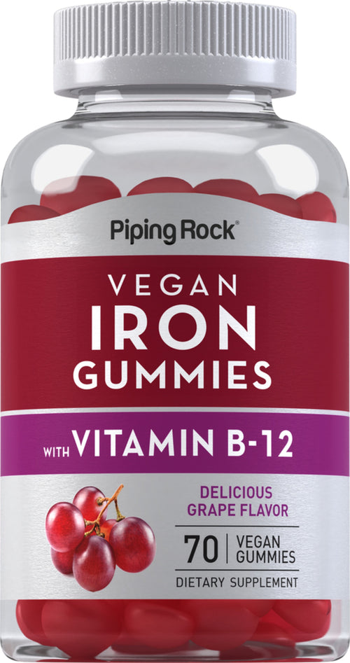 Iron + B12 (Delicious Grape), 70 Vegan Gummies