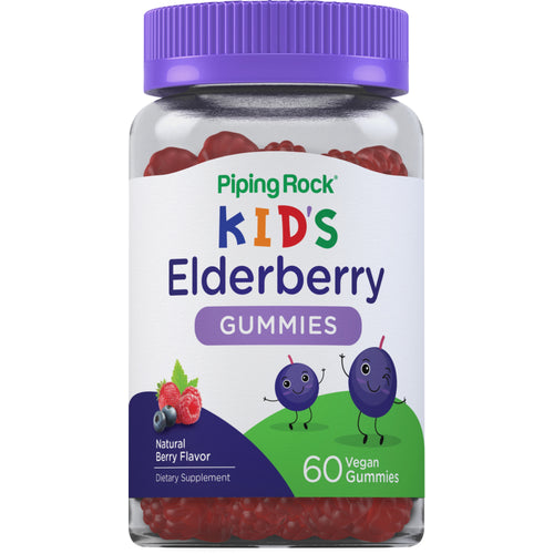 Kids Elderberry Gummies (Natural Berry), 60 Vegan Gummies