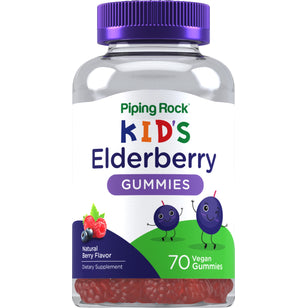 Kids Elderberry Gummies (Natural Berry), 70 Vegan Gummies Bottle