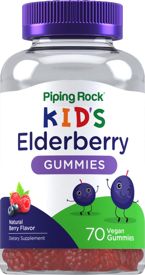 Kids Elderberry Gummies (Natural Berry), 70 Vegan Gummies