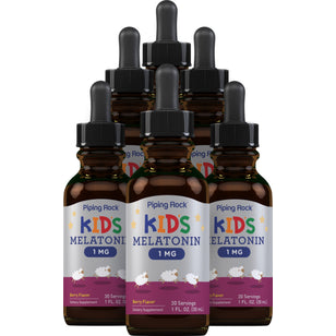 Kids Melatonin (3 Pack), 1 mg, 1 fl oz (30ml) Dropper Bottles, 2  Dropper Bottles