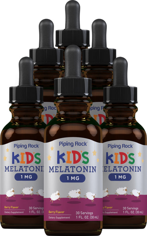 Mélatonine pour enfants 1 mg 1 onces liquides 30 ml Compte-gouttes en verre 2 Compte-gouttes en verre