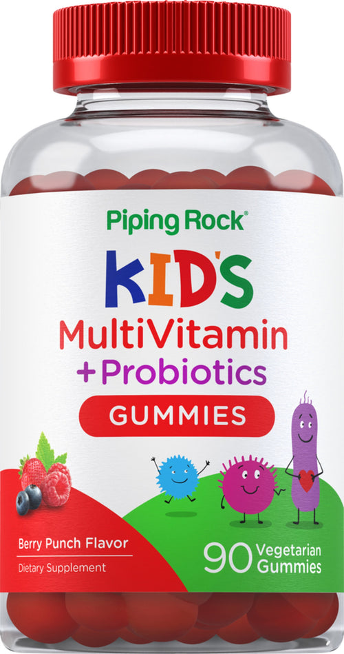 Multivitamine + probiotische gummies voor kinderen (bessenbonk) 90 Vegetarische snoepjes      