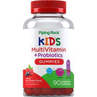 Kids Multivitamin + Probiotic Gummies (Natural Berry), 90 Vegetarian Gummies