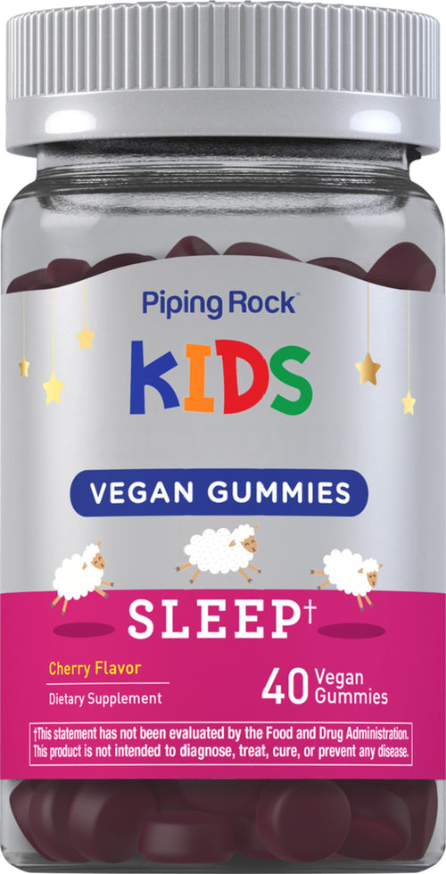 Melatonina in caramelle gommose per il sonno dei bambini (ciliegia naturale) 40 Caramelle gommose vegane       