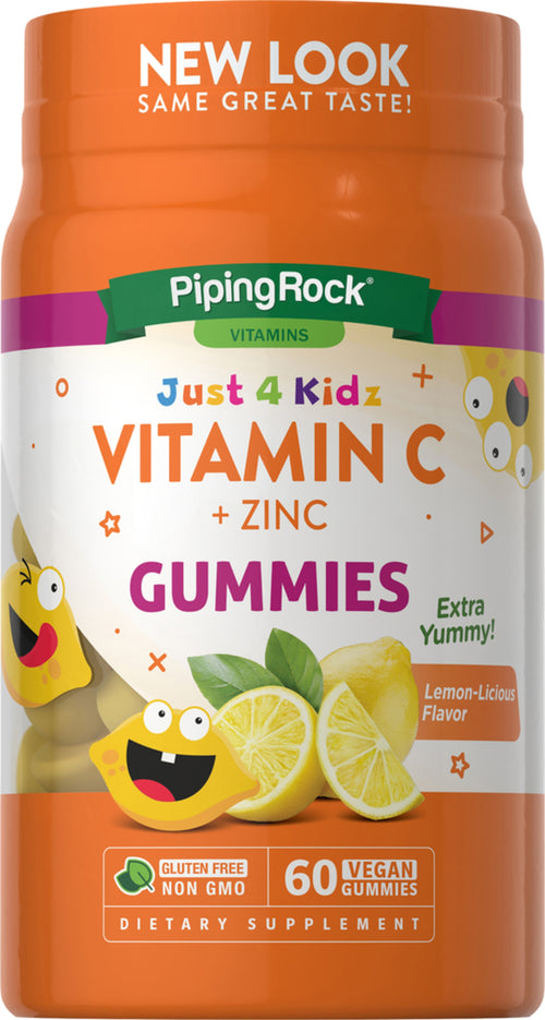 C-vitamin + zink, Echinacea-gummier til børn (naturlig honning citron-smag) 60 Vegetariske vingummier       