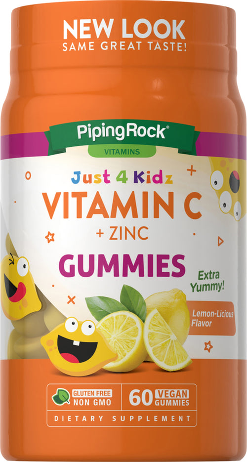 Kids vitamin C + Sink gummitabletter (sitron-licious smak) 60 Veganske gummitabletter      