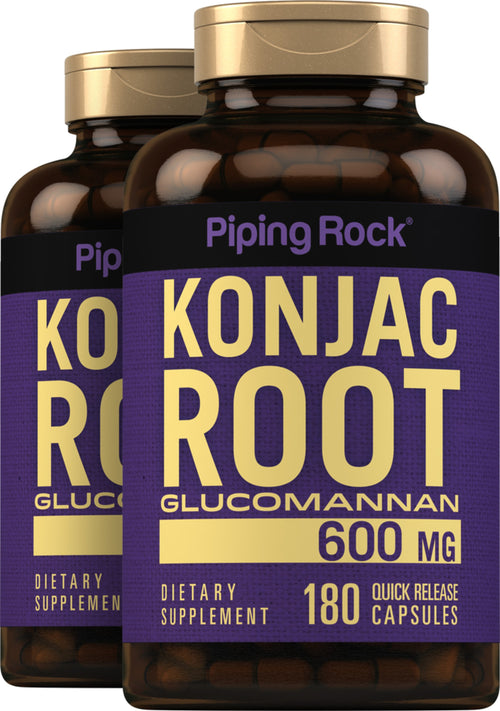 Konjac Root Fiber Glucomannan, 600 mg, 120 Quick Release Capsules, 2  Bottles