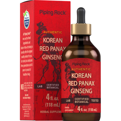 Korean Red Panax Ginseng Liquid Extract Alcohol Free, 4 fl oz (118 mL) Dropper Bottle