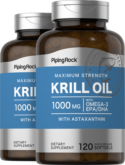 Krill Oil, 1000 mg, 120 Quick Release Softgels, 2  Bottles