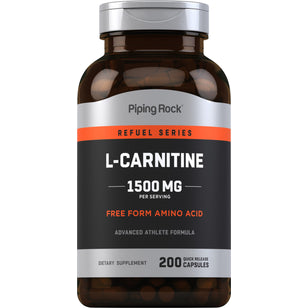 L-carnitina  1500 mg (por dose) 200 Cápsulas de Rápida Absorção     