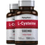 L-Cysteine,  500 mg 100 Gélules à libération rapide 2 Bouteilles