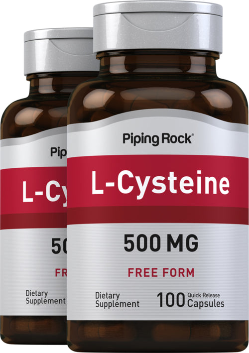 L-Cysteine,  500 mg 100 Gélules à libération rapide 2 Bouteilles