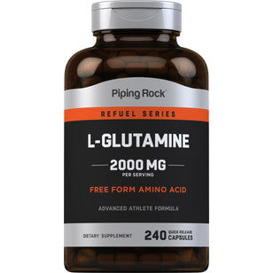 L-glutamin 2000 mg (pr. dosering) 240 Kapsler for hurtig frigivelse     