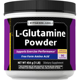 L-glutamin-pulver 5000 mg 1 pund 454 g Flaske  