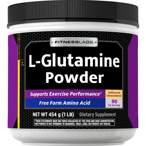 L-glutamina en polvo 5000 mg 1 lb 454 g Botella/Frasco  