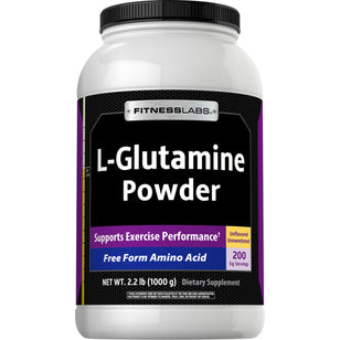 L-glutammina in polvere 5000 mg 2.2 lb 1000 g Bottiglia  