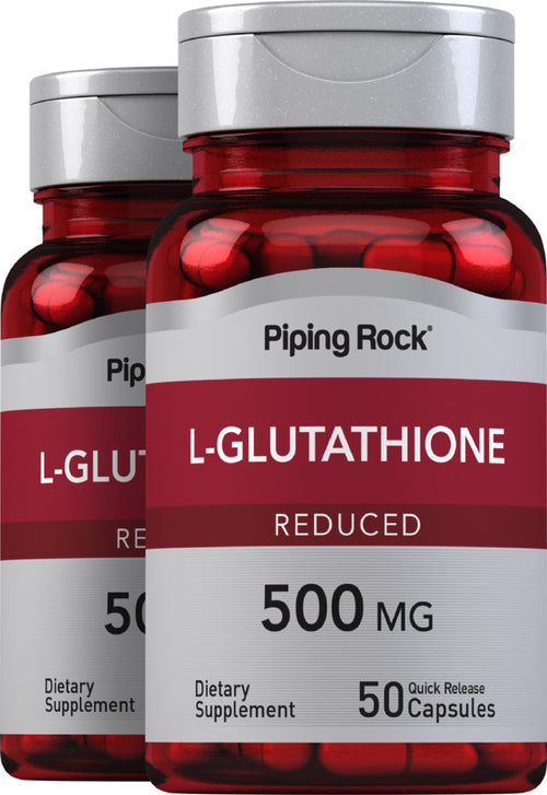 L-Glutathione (Reduced), 500 mg, 50 Quick Release Capsules, 2  Bottles