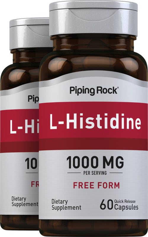 L-histidine 1000 mg (par portion) 60 Gélules à libération rapide 2 Bouteilles    