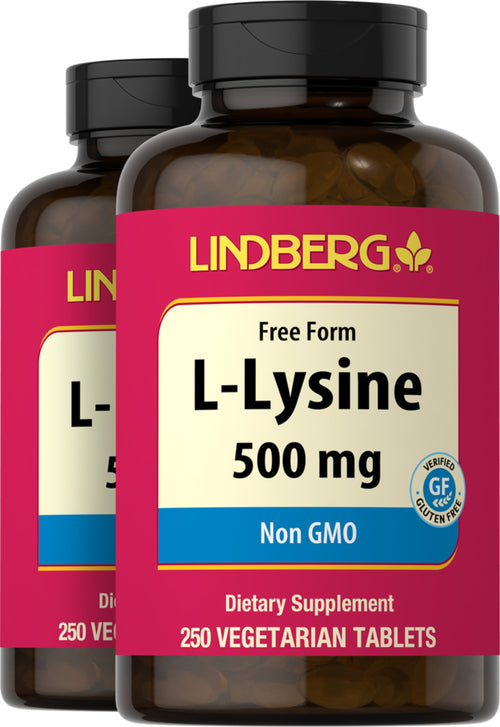 L-Lysine 500 mg 250 Comprimés végétaux 2 Bouteilles  