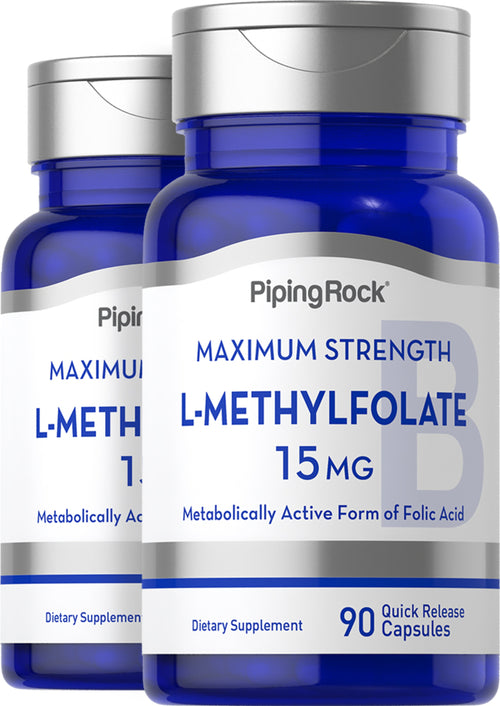 Comprimés de L-méthylfolate 1 000 mcg,  15 mg 90 Gélules à libération rapide 2 Bouteilles