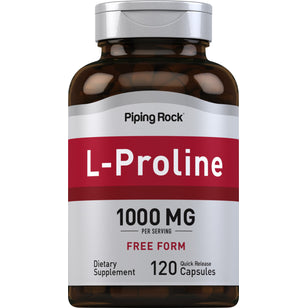 L-Proline, 1000 mg (per serving), 120 Quick Release Capsules Bottle