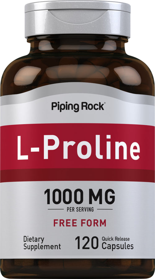 L-Proline, 1000 mg (per serving), 120 Quick Release Capsules Bottle